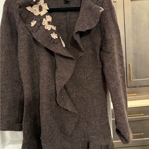 Cynthia Rowley Chocolate Wool Coat